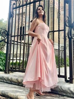 Others Follow Blush Pink Spaghetti-Strap Maxi Dress